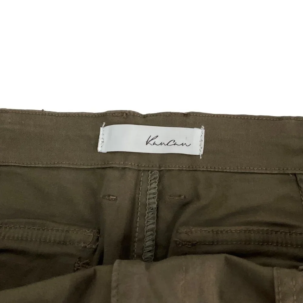 Kancan Jogger Pants Women's Sz 28 Green Brown 4 Pocket Cropped Mid Rise $78 Nwot - Picture 4 of 11